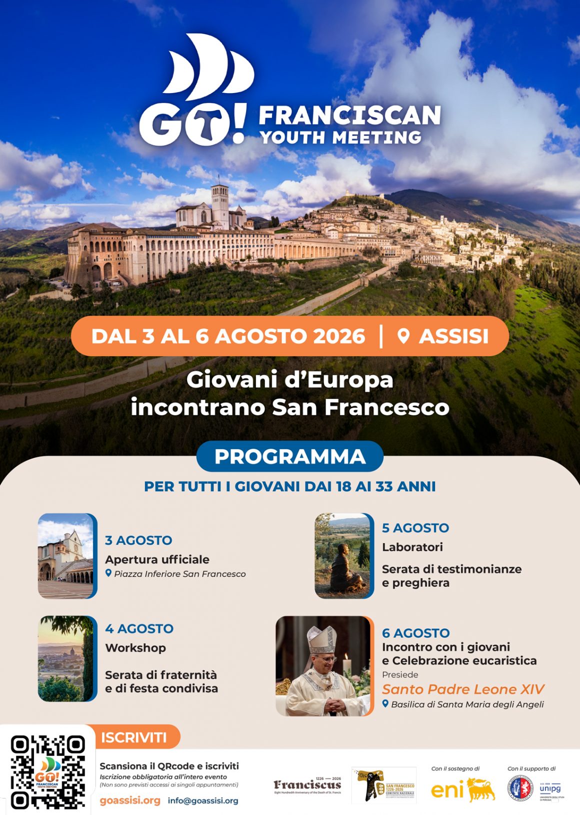 Assisi – Il «Cammino di Francesco» | 3 – 6 agosto 2026