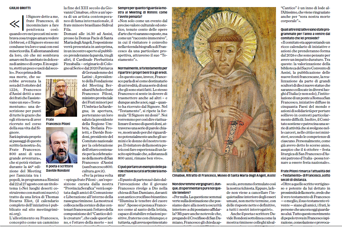 doni San Francesco, i doni del Testamento