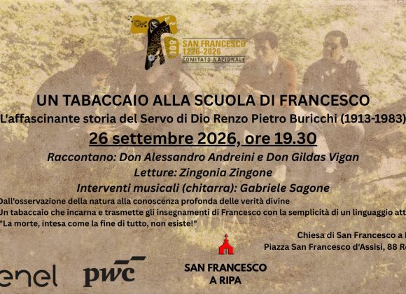 Chiesa di San Francesco a Ripa Grande (Roma) – “Un tabaccaio alla scuola di Francesco” | 26 settembre 2026