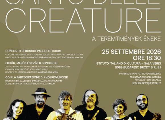 Istituto Italiano di Cultura di Budapest (Budapest) – Canto delle creature | 25 settembre 2026