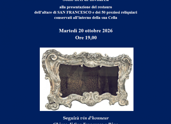 Chiesa di San Francesco a Ripa (Roma) – Restauro conservativo della sua Cella all’interno della Chiesa | 20 ottobre 2026